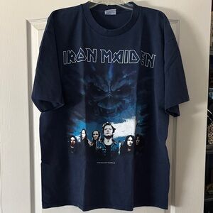 Vintage Dark Blue Iron Maiden Brave New World tour 2000 concert Band Tee